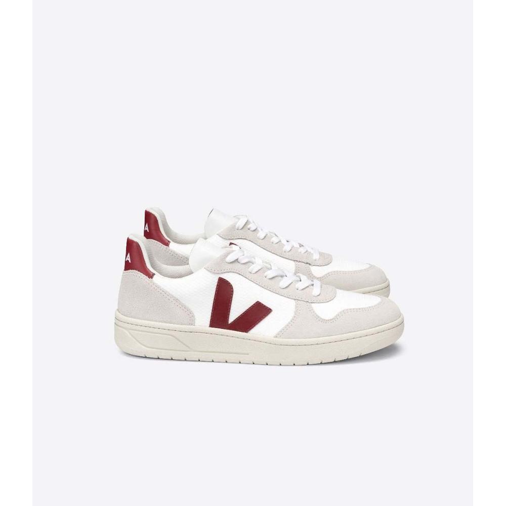 Men\'s Veja V-10 B-MESH Sneakers White/Red | ZA 330XYU